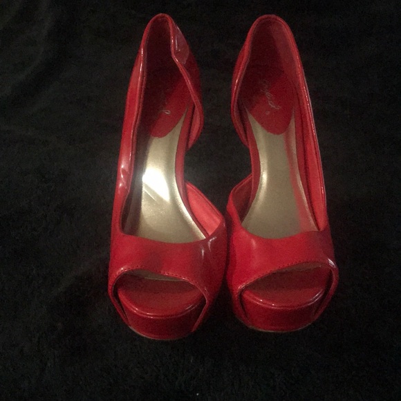 blood red high heels